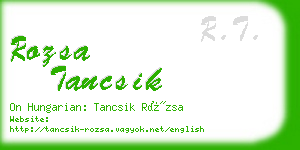 rozsa tancsik business card